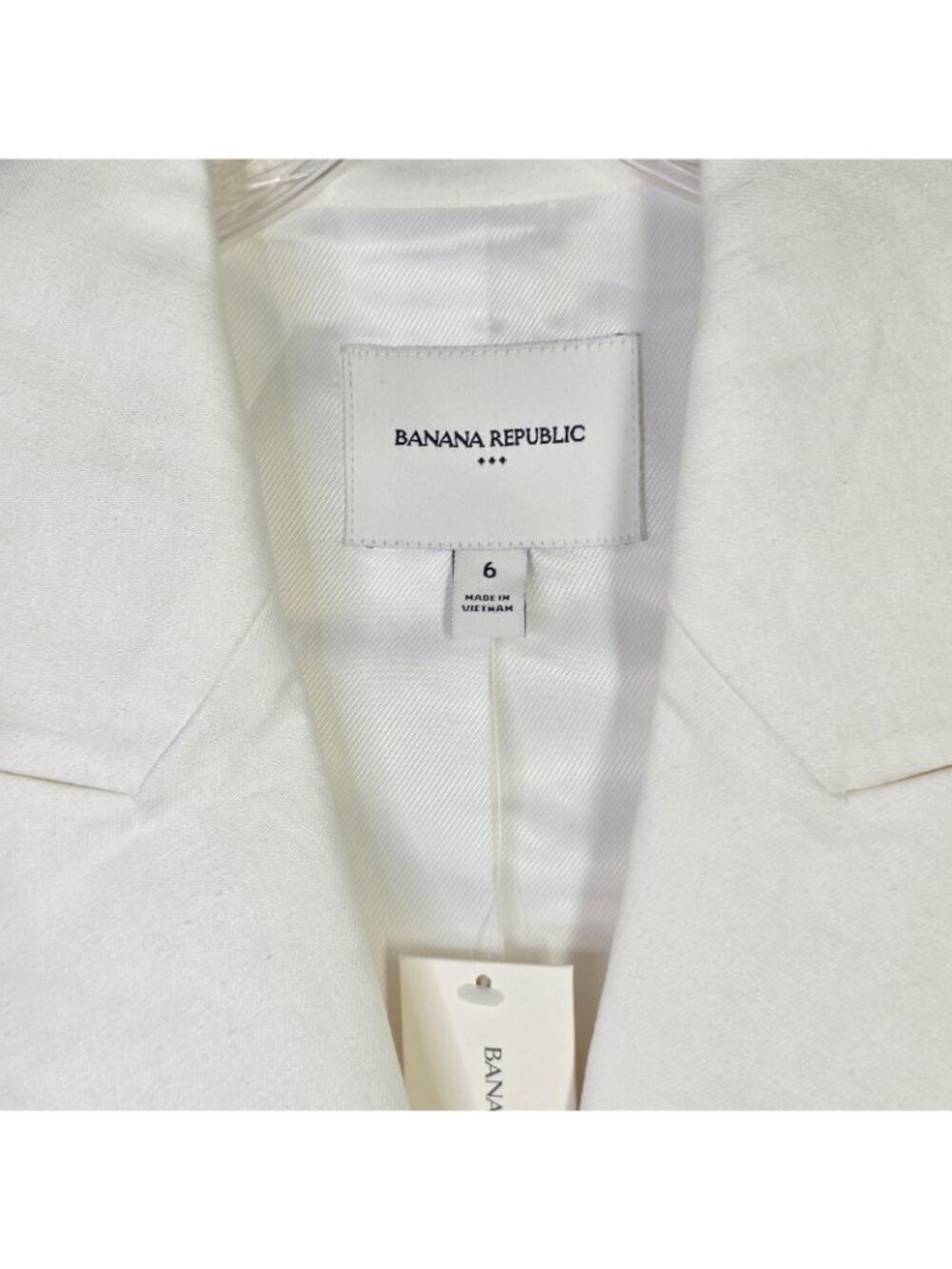 Banana Republic Suit Vest Women 6 Small White Linen Long Tailored Office Summer - Picture 4 of 12